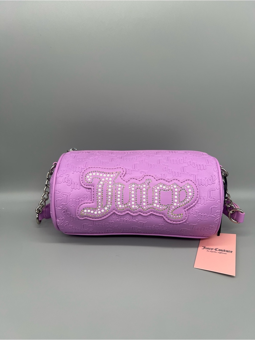 Juicy couture string of pearls roll bag purse